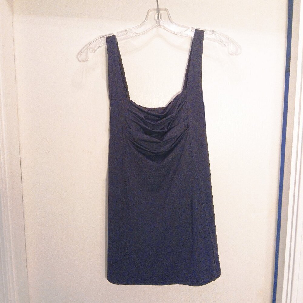 Calvin Klein Black Ruched Tank Skirted Swimdress Super Cute NWOT Sz 4